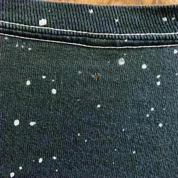 Forever 21 MTV Long Sleeve Shirt Black with White Paint Splatters Size M/L - Picture 7 of 7